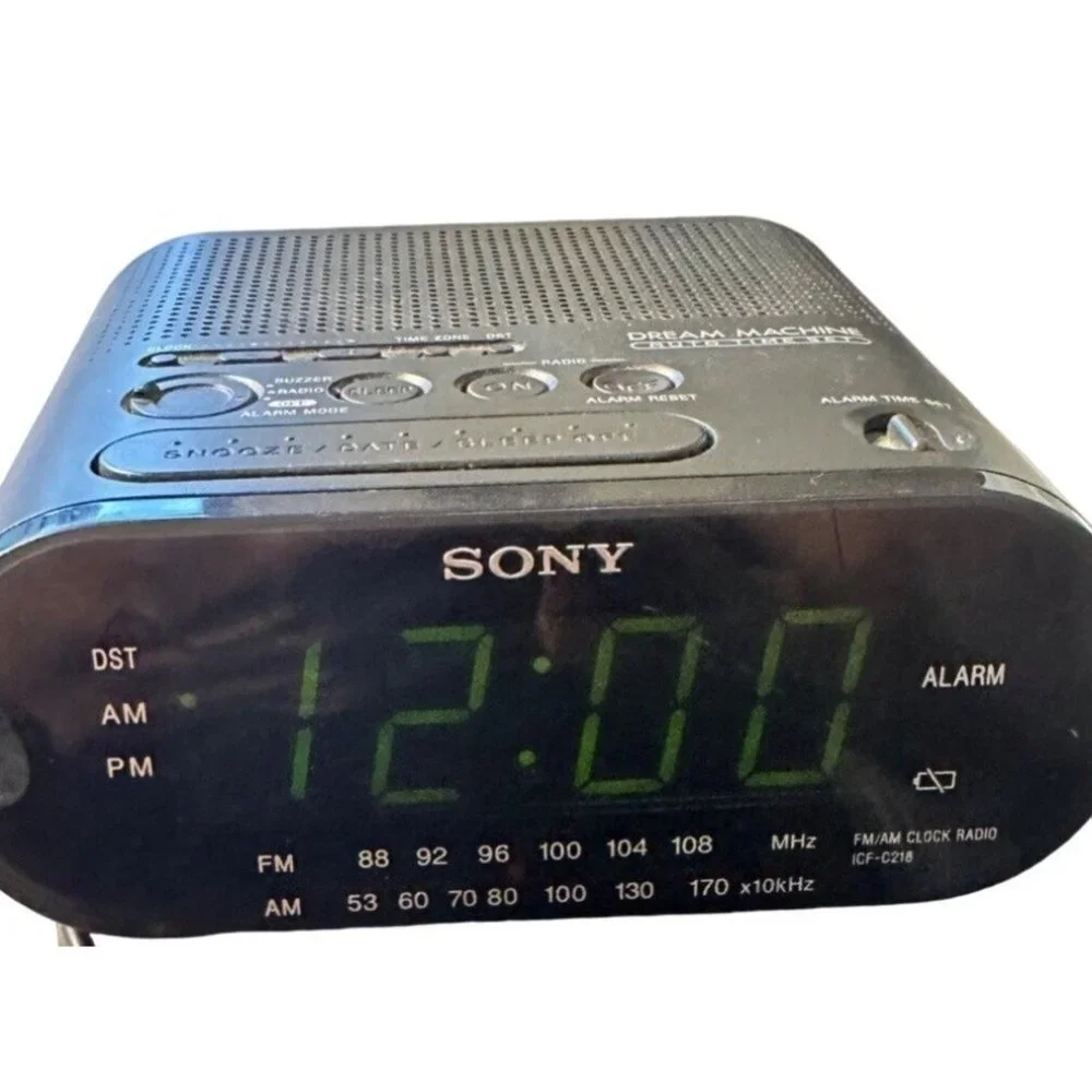 Sony 1990s Sony Dream Machine Alarm, AM/FM Radio Model ICF-218 Display 2545AB